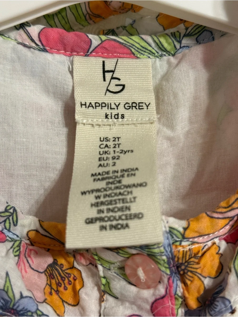 Girls Floral Ruffle Sundress in White with Pink & Orange Blooms 100% cotton